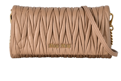 Matelasse Clutch On Chain, £650, Handbags, Pink, Leather, Front view